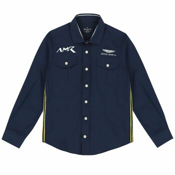 Boys Navy Logo Shirt