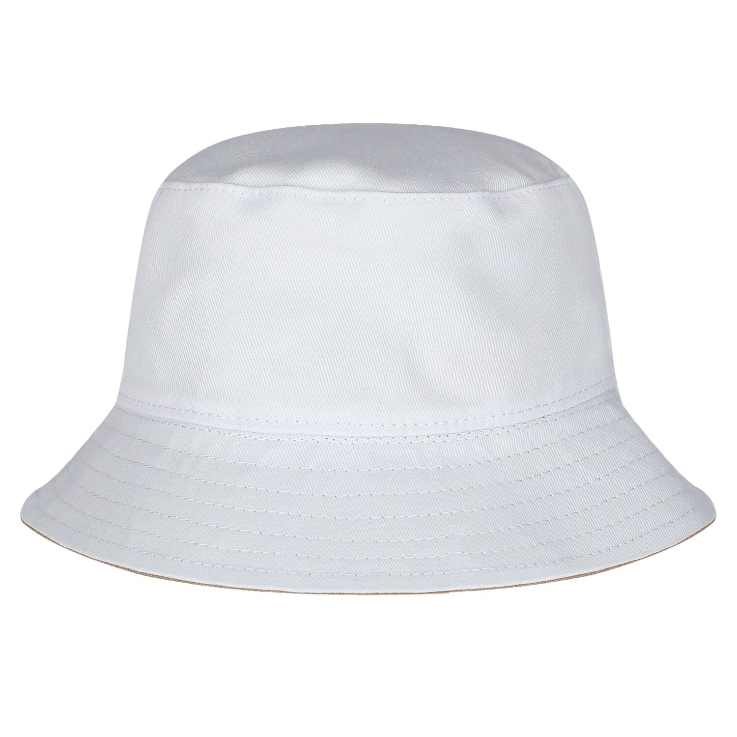 Baby Boys Beige Logo Reversible Hat, 1, hi-res