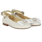 Girls Ivory Ballerina Bow Shoes, 2, hi-res