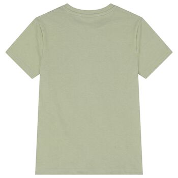 Boys Mini Me Green Logo T-Shirt
