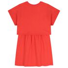 Girls Red Logo Dress, 1, hi-res