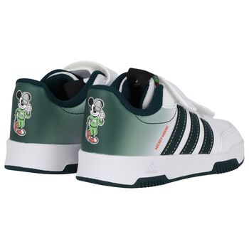 Boys White & Green Logo Trainers
