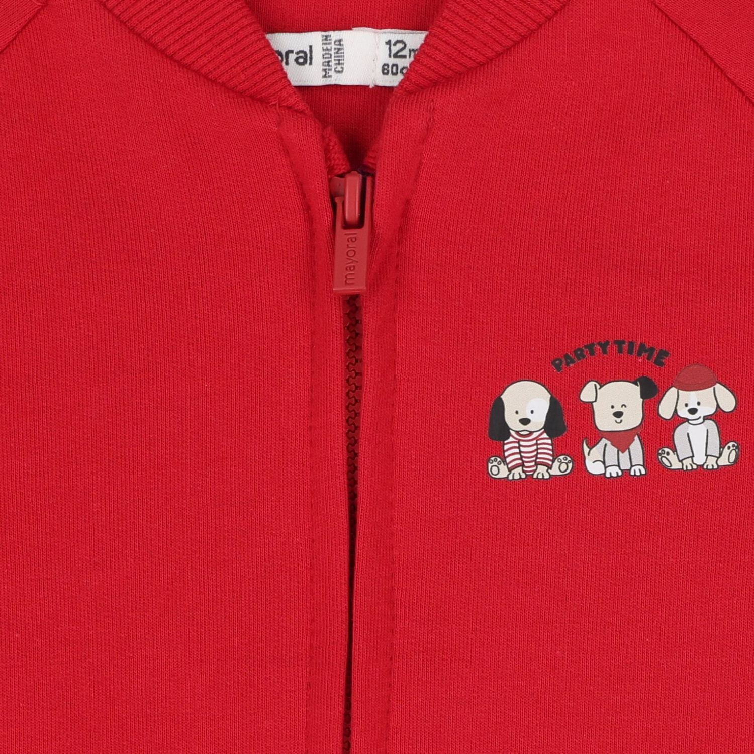 Younger Boys Red, Grey & Beige Puppy Tracksuit Set ( 3 Piece ), 1, hi-res