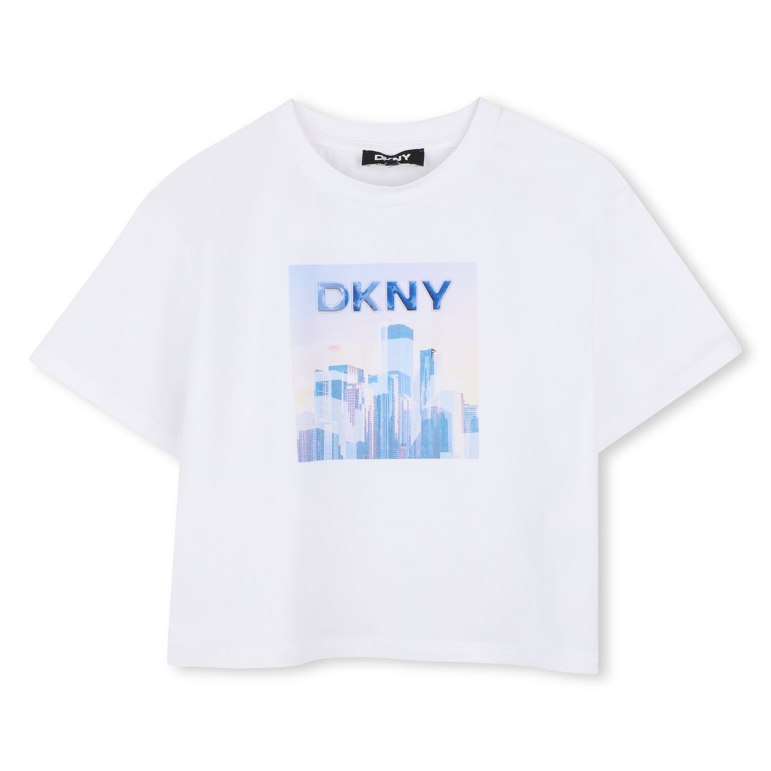 Girls White Logo T-Shirt, 1, hi-res