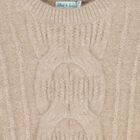 Girls Beige Cable Knit Jumper, 1, hi-res