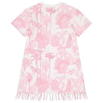 Girls White & Pink Jungle Dress