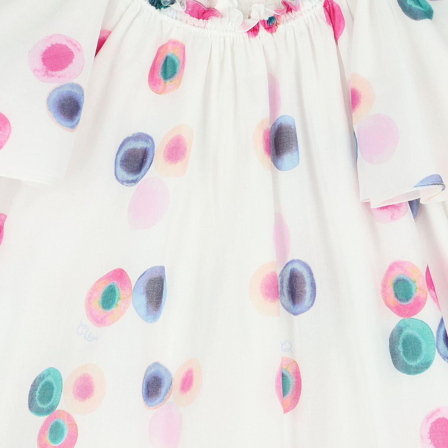 Girls White Ruffled Dress, 1, hi-res