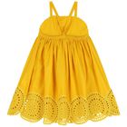 Girls Yellow Broderie Anglaise Dress, 1, hi-res