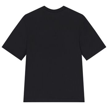 Girls Black Rose Logo T-Shirt