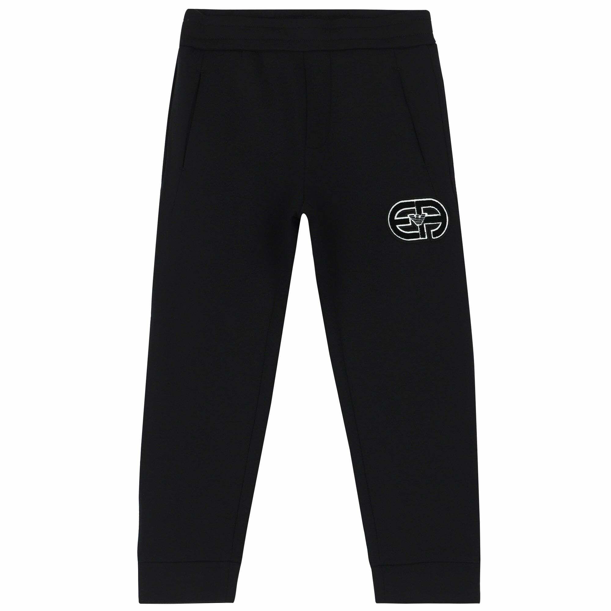 Emporio Armani Boys Black Logo Joggers Junior Couture USA