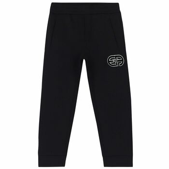 Boys Black Logo Joggers