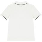 Boys White Logo Polo Shirt , 2, hi-res