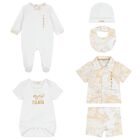 White & Beige Geo Map Babygrow Gift Set, 1, hi-res