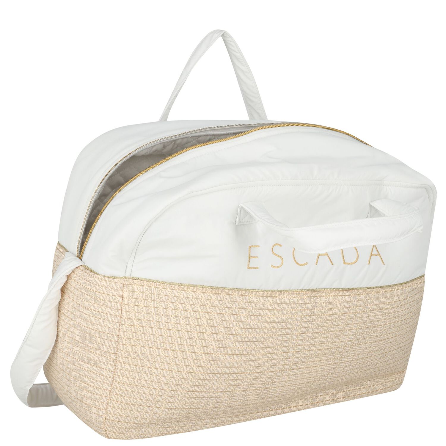 White & Gold Logo Baby Changing Bag ( 42cm ), 1, hi-res