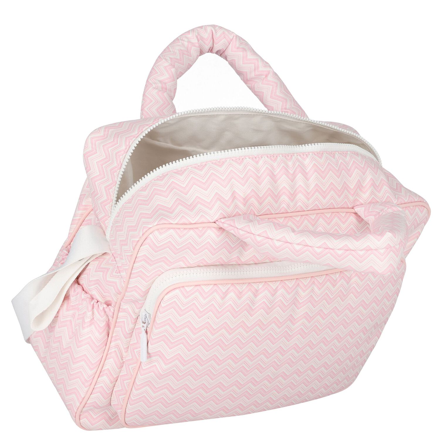 Baby Girls Pink Zig Zag Changing Bag, 1, hi-res