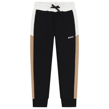 Boys Black Logo Joggers