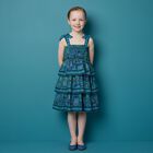 Girls Blue & Green Paisley Dress , 1, hi-res