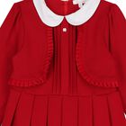 Girls Red Pleated Dress, 1, hi-res