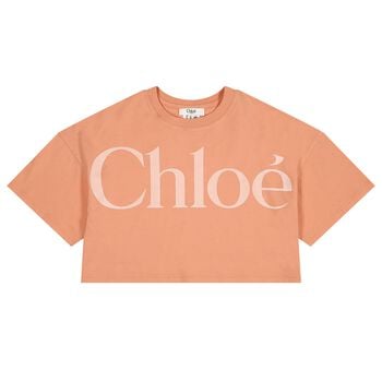 Girls Mini Me Orange Logo T-Shirt