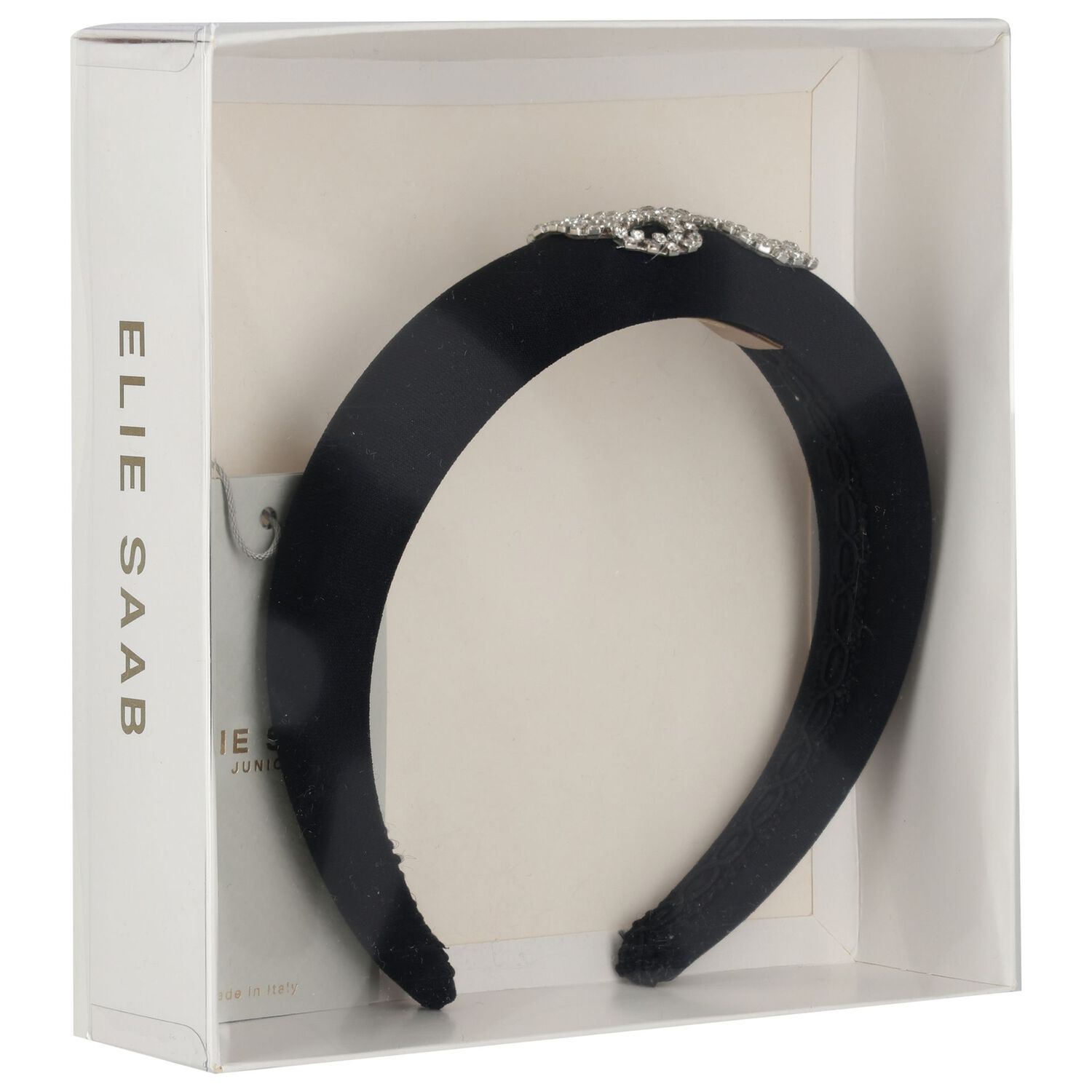 Girls Black Padded Headband, 1, hi-res