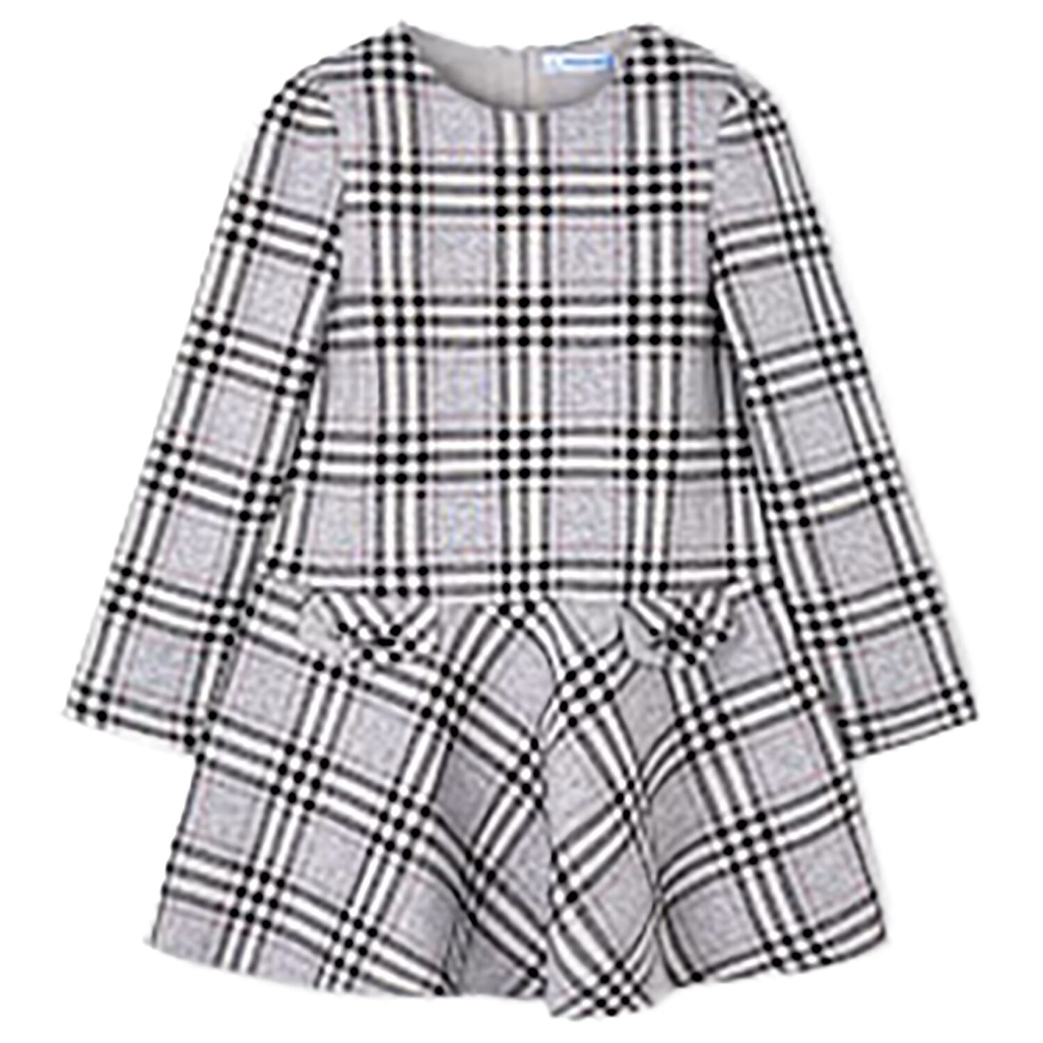 Girls Grey & Red Check Dress, 1, hi-res image number null