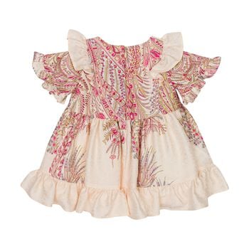 Baby Girls Ivory & Pink Paisley Dress
