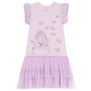 Girls Lilac Embellished Dress