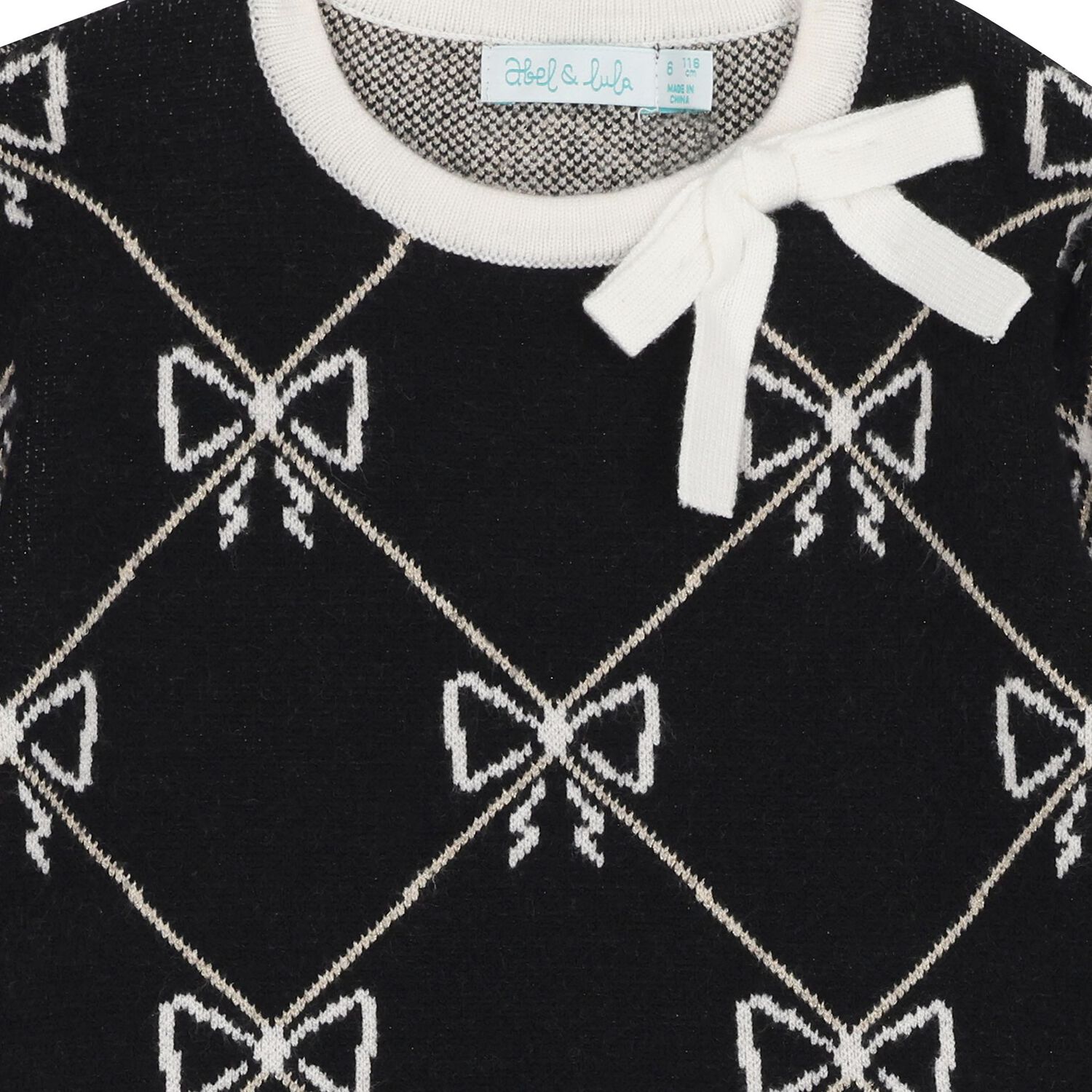 Girls Black Knitted Skirt Set, 1, hi-res