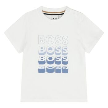 Younger Boys White Logo T-Shirt