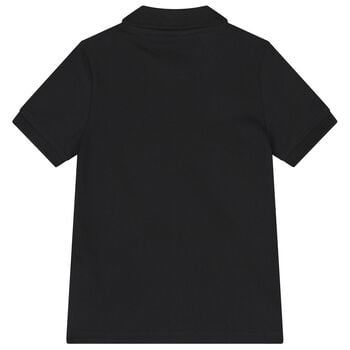 Boys Mini Me Black Logo Polo Shirt