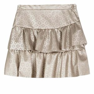 Girls Gold Faux Leather Skirt