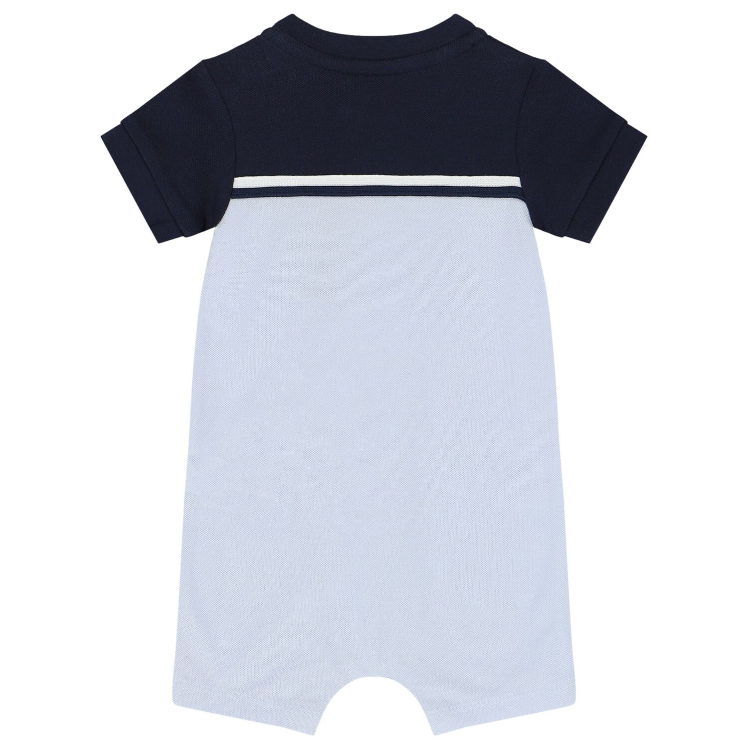 Baby Boys Navy Blue & Blue Logo Romper, 2, hi-res image number null