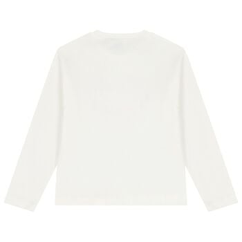 Girls Ivory Embellished Long Sleeve Top
