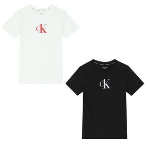 Boys Black & White Logo T-Shirt (2-Pack)