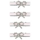 Girls Pink Embellished Bow Hair Clips ( 4 Pack ), 1, hi-res