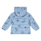 Younger Boys Blue Robot Puffer Jacket, 1, hi-res