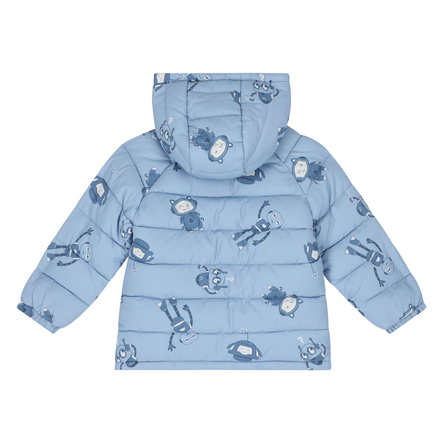 Younger Boys Blue Robot Puffer Jacket, 1, hi-res image number null