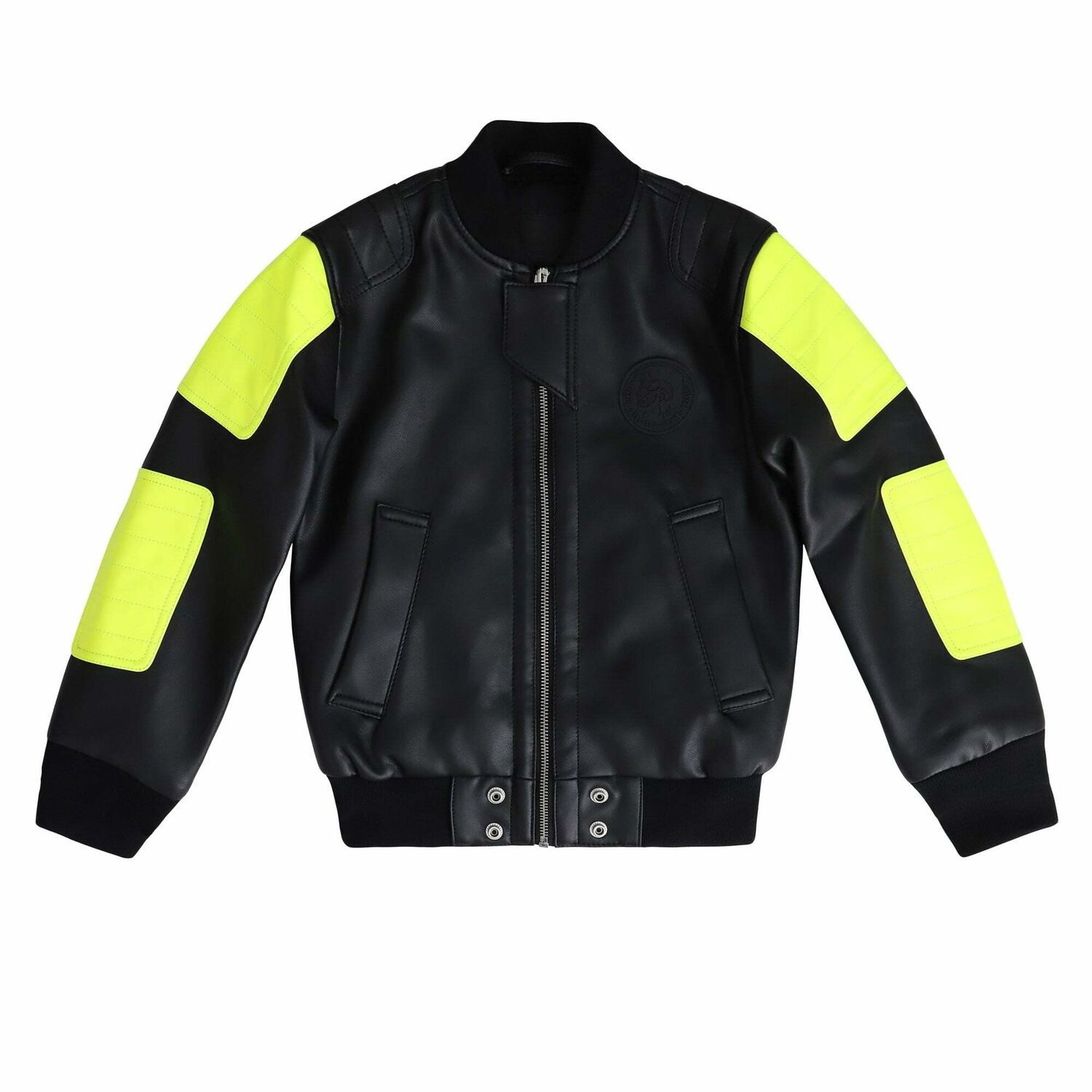 Boys Black Leather Jacket, 1, hi-res