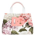 Girls Pink Floral Canvas Bag, 1, hi-res