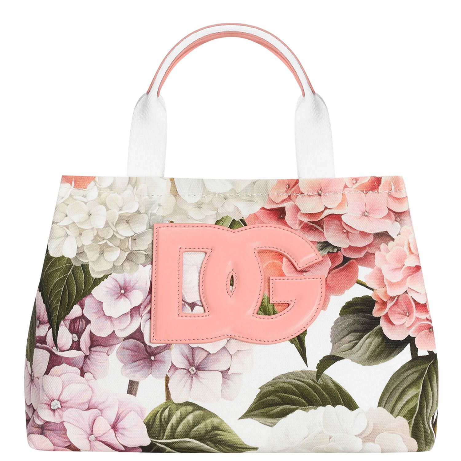 Girls Pink Floral Canvas Bag, 1, hi-res