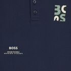 Boys Navy Blue Logo Polo Shirt, 1, hi-res