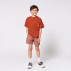 Boys Rust Orange Logo Swim Shorts, 1, hi-res