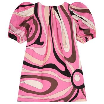 Girls Pink Vortice Logo Dress