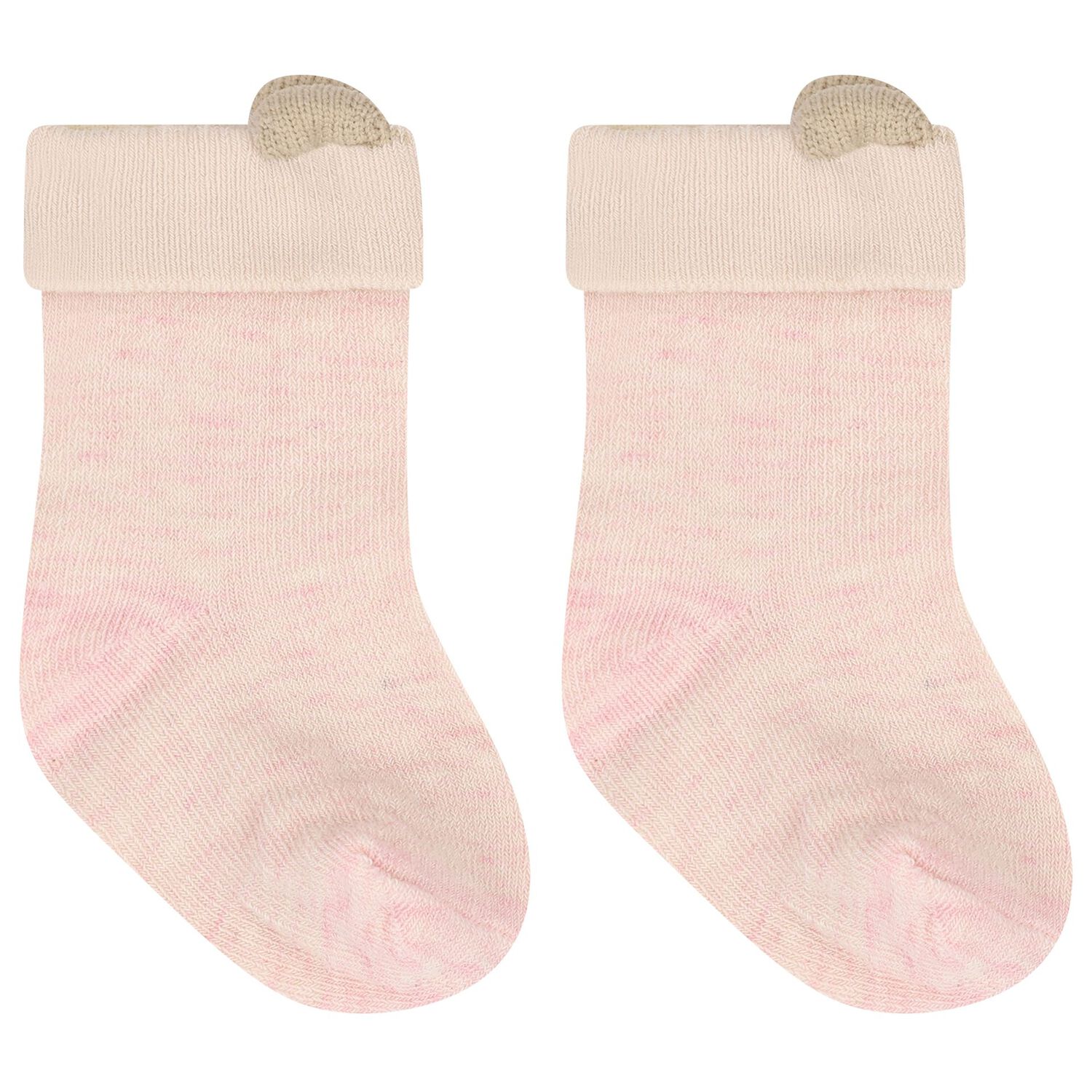 Baby Girls Ivory & Pink Socks ( 4 Pack ) , 1, hi-res