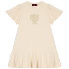 Girls Gold Logo Heart Dress, 1, hi-res