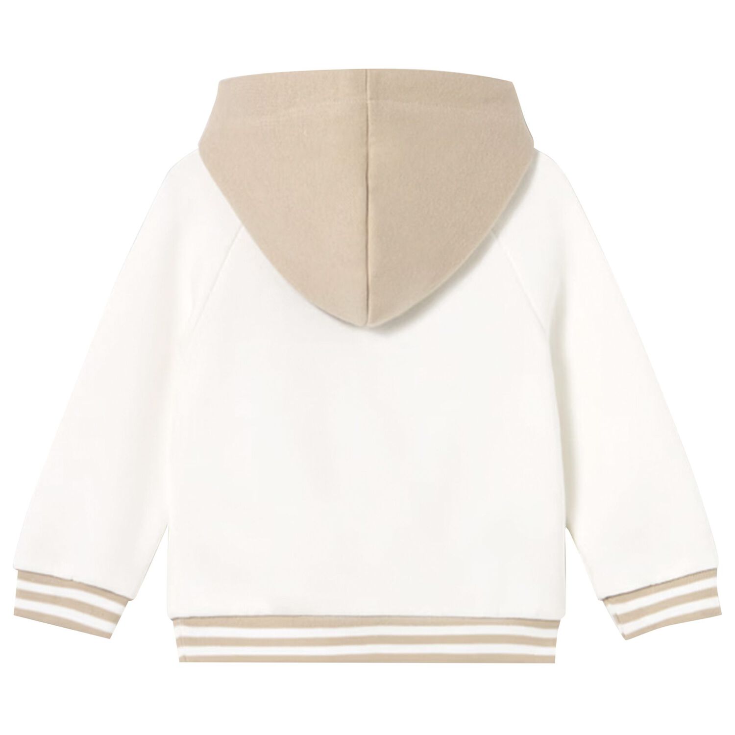 Younger Boys Ivory & Beige Teddy Bear Hooded Top, 1, hi-res