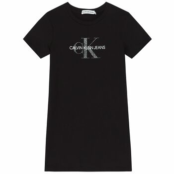 Girls Black Logo Dress