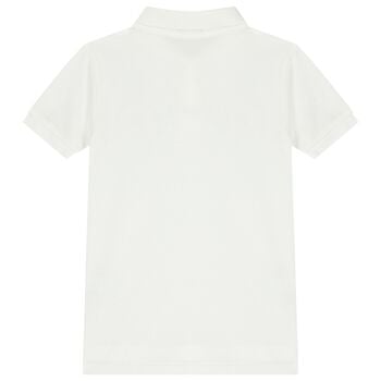 Boys White Logo Polo Shirt 