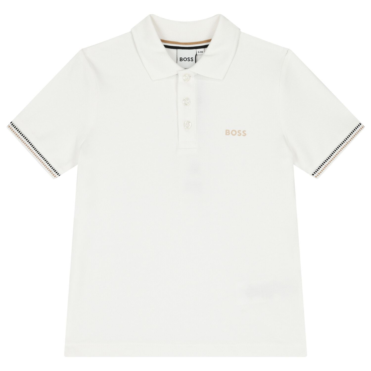 Boys White Logo Polo Shirt, 1, hi-res image number null