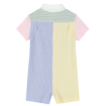 Baby Boys Multi-Colored Logo Polo Romper